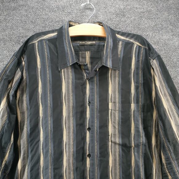 Marc Thombard Switzerland Men's Striped Button-Up Shirt Multi 46 100% Cotton - Picture 2 of 12